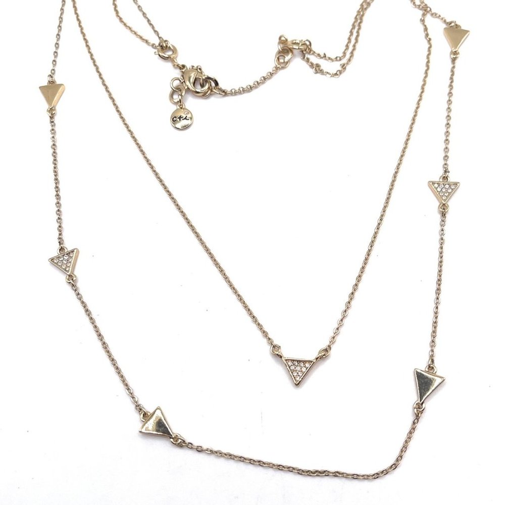 Pave Triangle Convertible Layering Chloe + Isabel Ncklace - N332g